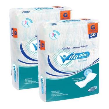 Imagem de Kit Com 2 Pacotão Fralda Geriátrica Adulto Vita Plus Care Barato - Vit