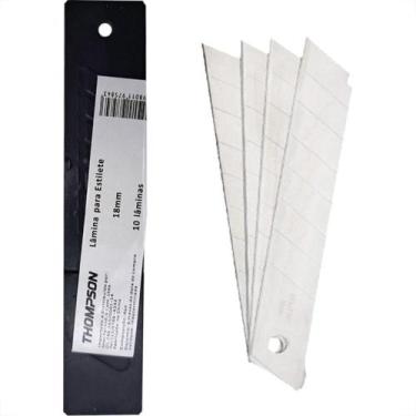 Imagem de Lamina Estilete Larga Thompson 18Mm Com 10 Pecas - Kit C/10 Caixas - M