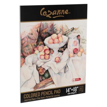 Imagem de Cezanne Blocos de lápis de cor 100% algodão, 14 x 18-20 folhas sem ácido, papel texturizado fino, papel para lápis de cor ideal, papel de 55 kg para lápis de cor, grafite e carvão