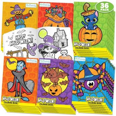 Imagem de Livro de Colorir ArtCreativity Halloween - Pacote com 36 Desenhos para