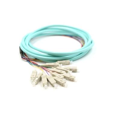 Imagem de Equipamento de comunicação SC 12 cores OM3 Simplex mode fanout fiber pigtail SC Connector multimode 1.5M Bundle fiber optic Pigtails Jumper de fibra óptica