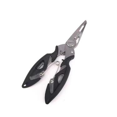 Imagem de Alicate de pesca, aço inoxidável, multifuncional, anticorrosão, 12 cm, com bainha e cordão
