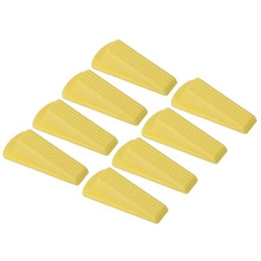 Imagem de PATIKIL Batentes de porta para parte inferior da porta, pacote com 8 cunha de borracha empilhável resistente para azulejo carpete de concreto de madeira para serviço pesado, amarelo