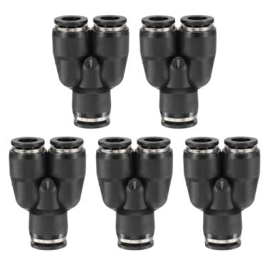 Imagem de HARFINGTON 5 peças de encaixes push to connect tubo de 1/2 polegada OD x 3/8 polegadas OD, kit de encaixe pneumático de mangueira de ar de conexão rápida de plástico T reduzindo 3 vias conector de