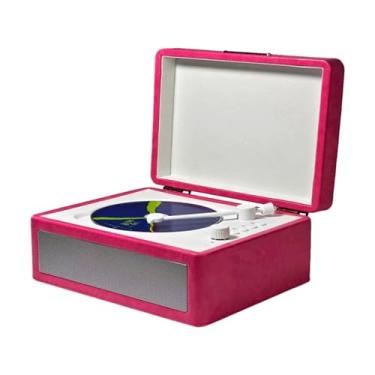 Imagem de CD Player Player, Bandeja Multifuncional BT 5.0 Record Player USB Drive Drive Controle Remoto Infravermelho Com 2 Alto -falantes Música Sem Fio Streaming (Rosa)