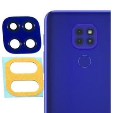Imagem de Lente Da Câmera Vidro Com Adesivo Para Moto G9 Play Azul