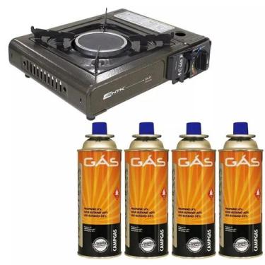 Imagem de Fogareiro Duo Ceramik + 4 Cartuchos Gás Campgás 227g Nautika