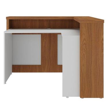 Imagem de Balcão De Atendimento Recepção 135cm Corp A06 Freijó/branco - Mpozenato