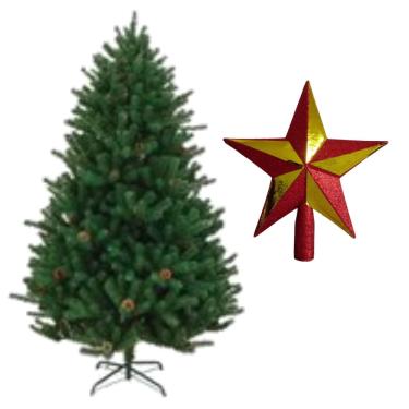 Imagem de Árvore De Natal 120cm Pinheiro Com Ponteira e Pinhas 376 Pontas - saldão!