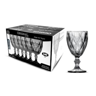Imagem de Original Line Ta�as de Vidro Diamond, 340ml, Conjunto com 6, Preto
