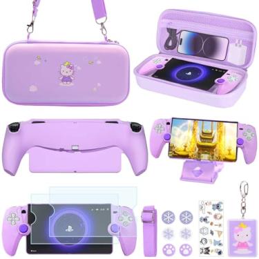 Imagem de GUTIAL Kit De Acessórios Para Ps Portal - Pacote Fofos E Kawaii Ps5, Femininos Portal, Meninas, Com Capa Protetora Tela Controle Remoto Do Playstation Roxo