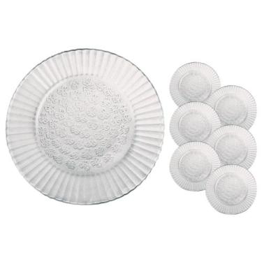 Imagem de Jogo de 6 Prato Primavera Redondo Fundo Transparente 22CM Refeição - N