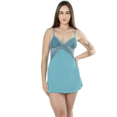 Imagem de Camisola Sensual Sexy Rendada Com Tule Transparente Sem Bojo - ALTIE, 