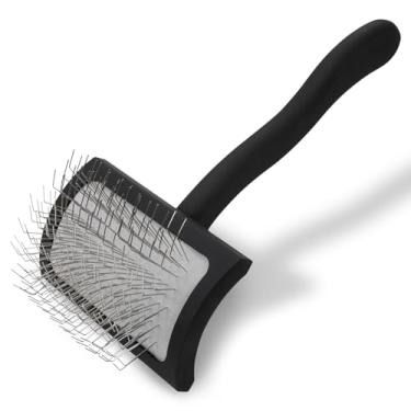 Imagem de Chris Christensen Escova de limpeza para cães Big K para tosadores profissionais e cães de exibição, estilo desembaraçado, poupa tempo energia, preto, médio