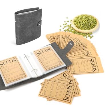 Imagem de U0U Envelopes de armazenamento de sementes, envelopes pretos seláveis de sementes para jardim, organizador de sementes, modelo de coleta de sementes para vegetais (preto pequeno)
