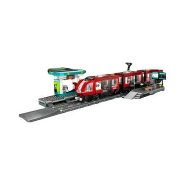 Imagem de Blocos de Construção de Paisagem Urbana com Trem - Brinquedo de Natal 