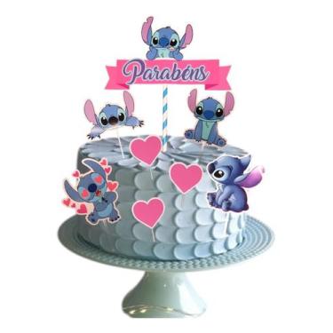 Imagem de Topper Bolo Stitch Topo De Bolo Persongens Temas Diversos, stitch