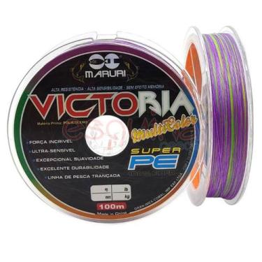 Imagem de Linha de pesca multifilamento trançada pe victoria x8 multicolor com 1