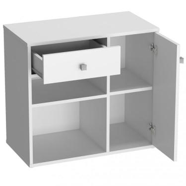 Imagem de Armário Multiuso 1 Porta 1 Gaveta Ravena Nova Mobile Branco