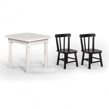 Imagem de Conjunto Mesinha Infantil Branca Com 2 Cadeiras Kids Tabaco