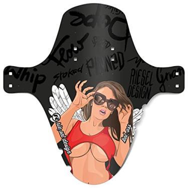Imagem de Design Riesel - Para-choque dianteiro grande para proteção facial e garfo de suspensão - Ajuste seguro, para Enduro, Trail, All Mountain, Cross Country, Freeride, Downhill ou E-MTB - KOL: OSS - Girl