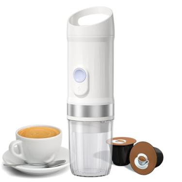 Imagem de Máquina de café expresso elétrica portátil Máquina de café sem fio e bebida fria 250ml Soltomização de cafeteira de cafeteira com 3in1 Cápsula n cápsula DG Cápsula de 20 bares (Branco)
