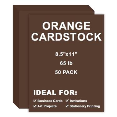 Imagem de Cartolina 8,5 x 11, 50 peças, 29,5 kg/180 g/m², papel para impressora para artesanato, papelaria, cartões de visita, impressão de escritório (marrom, 50 peças)