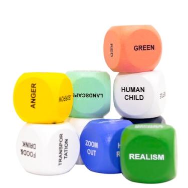 Imagem de ArtBeek Creative Art Block Set for Artists, Adults Teachers Portable Drawing Kit with Trash Dice Color Cube Art Therapy Tools, Gifts & Artist Supplies with Color Wheels