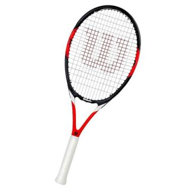 Imagem de Raquete de Tênis Wilson Federer Open 103, Preto e Vermelho, l3