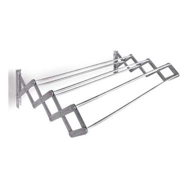 Imagem de Varal Sanfonado De Parede Retrátil 80 Cm Em Alumínio Mor - Metalúrgica