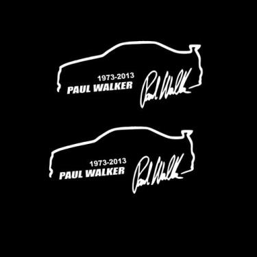 Imagem de 2 Adesivos Paul Walker Velozes E Furiosos + Autógrafo Branco - Jhow Ad