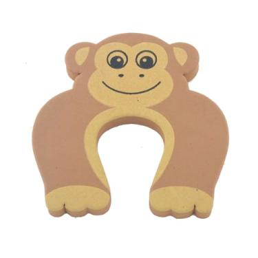 Imagem de Protetor De Porta Infantil Bebê Trava Salva Dedos Bichinhos (Macaco Marrom)