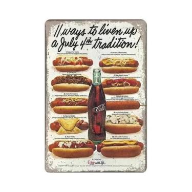 Imagem de Placa De Parede De Lata De Metal Para Refrigerantes Vintage Cola Para 
