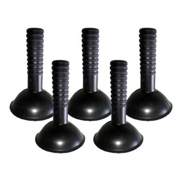 Imagem de Desentupidor De Pia De Mão Pequeno Preto Em Borracha Kit 5