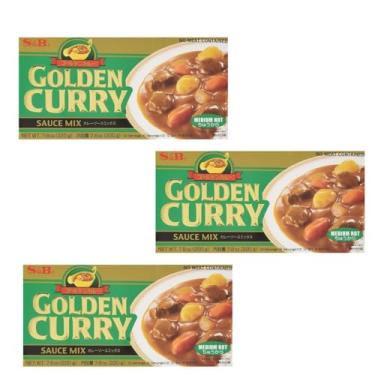 Imagem de Kit com 3un Golden Curry Chukara Médio 220g S&B
