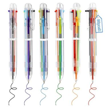 Imagem de Pacote com 36 canetas multicoloridas 6 em 1 canetas esferográficas retráteis multicoloridas de 0,5 mm, lembrancinhas de festa, presentes coloridos para crianças, estudantes, material de escritório
