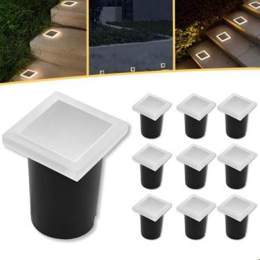 Imagem de Kit 10 Spot Embutido De Chão Balizador Quadrado Led 1w 3000k - VLED