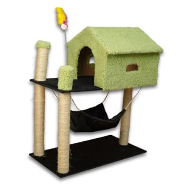 Imagem de Arranhador Para Gatos Com Casinha Playground(Verde)