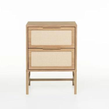 Imagem de Mesa de Cabeceira Square 2 Gavetas 60 cm x 43 cm x 40 cm Tauari - Telinha Rattan