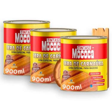 Imagem de Kit 3 Cera Carnaúba Incolor Madeira Pasta 900ml Mococa
