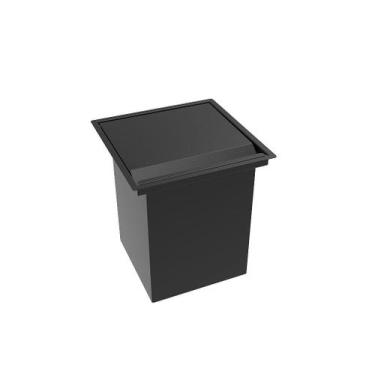Imagem de Lixeira Quadrada Embutir Preto 9,3 L Para Bancada - HZ