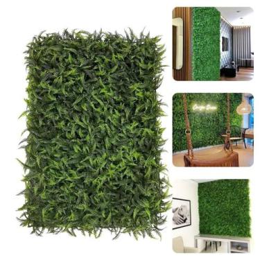 Imagem de Placa Samambaia Artificial 60x40 Jardim Vertical Para Parede - Verde G