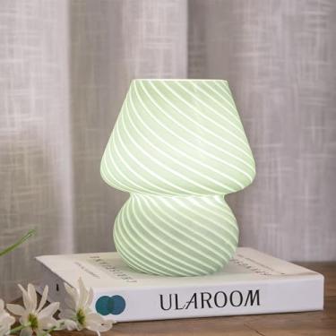 Imagem de ULAROOM Lâmpada de cogumelo pequena luminária de mesa de cabeceira com lâmpada LED de 3 temperaturas, luz noturna de escurecimento sem plugue USB para quarto/sala de estar/entrada/decoração de canto