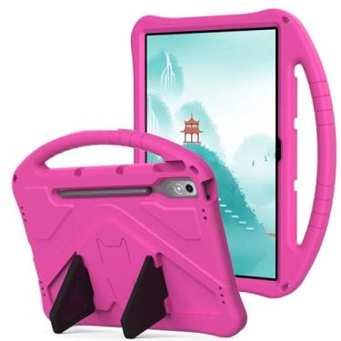 Imagem de YRH Capa para Lenovo Tab P12 de 12,7 polegadas 2023, capa protetora com alça de EVA para tablet Lenovo P12, rosered