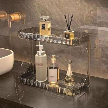 Imagem de Prateleira Organizador Diamante Acrílico Porta Maquiagem Suporte Multi