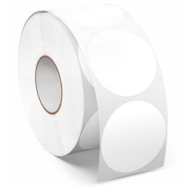 Imagem de Meitaat Rolo de adesivos de círculo branco de 3,8 cm, 1000 peças, etiquetas autoadesivas de vinil redondas com codificação de cores, à prova d'água, para venda de negócios, escola, escritório, casa