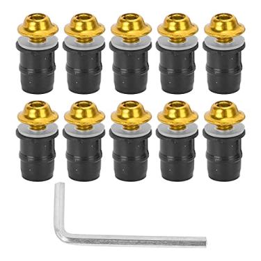 Imagem de Motocicleta Carenagem Tela Parafusos Pára-brisas Parafusos Kit M5x16mm Universal Fit Com Chave para Substituição (C (Golden))