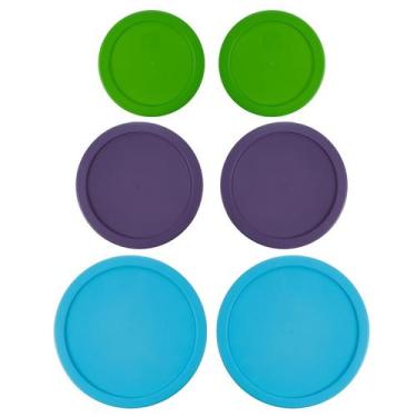 Imagem de Tampas de reposição para recipientes Pyrex 2/4/7 xícaras (6 unidades) 