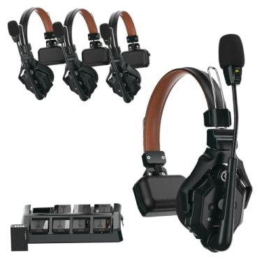 Imagem de HollyView Hollyland Solidcom C1 Pro Full Duplex Enc Sistema de Fone de Ouvido de Intercomunicação Sem Fio, Suporte para Comunicação de Equipe de 1100 Pés para 4 Pessoas com Ptt Mute, Cancelamento de R