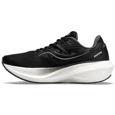 Imagem de Saucony Tênis de corrida feminino Triumph 20, Preto/branco, 7 Wide
